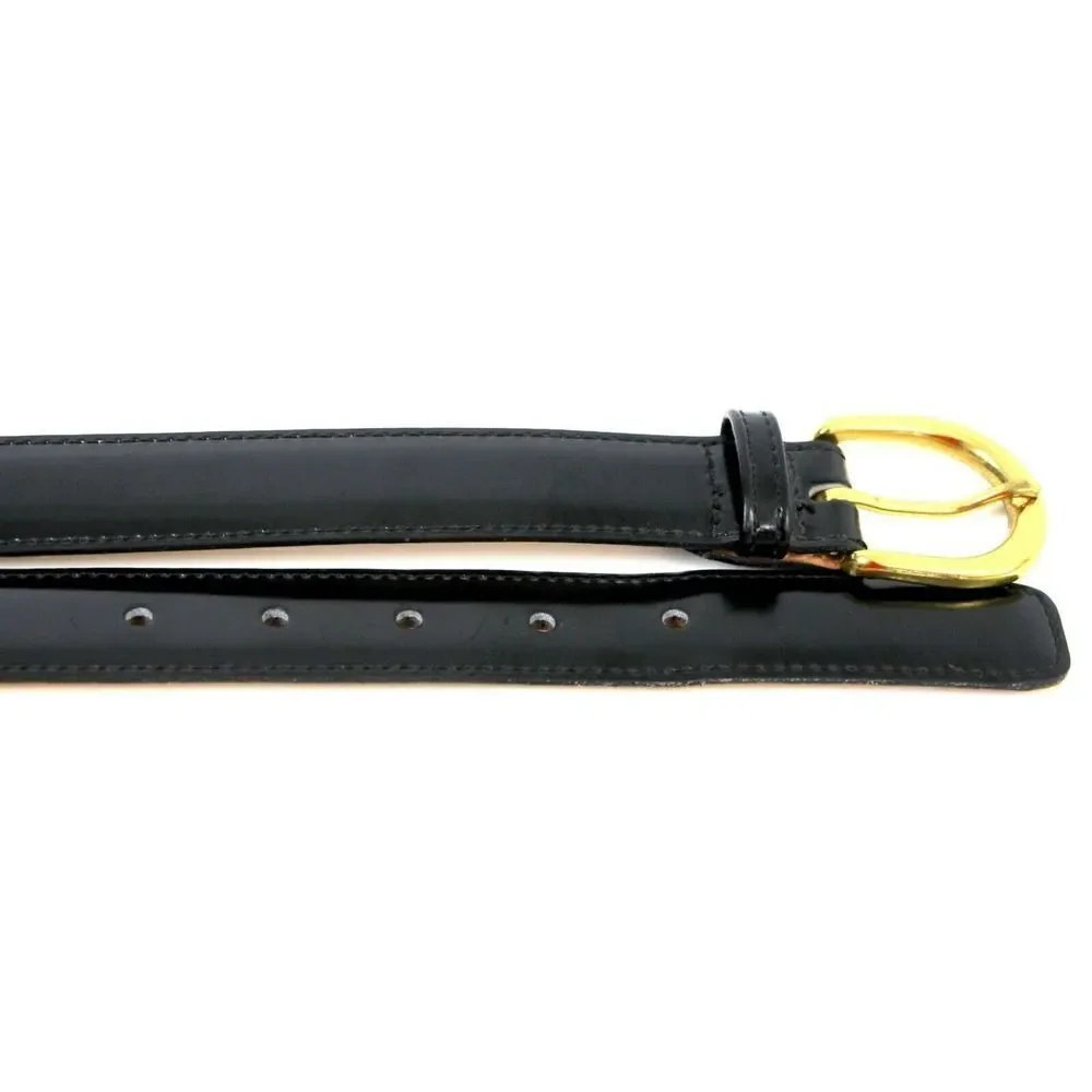 USA STITCHED BLACK GENUINE LEATHER 1 1/8